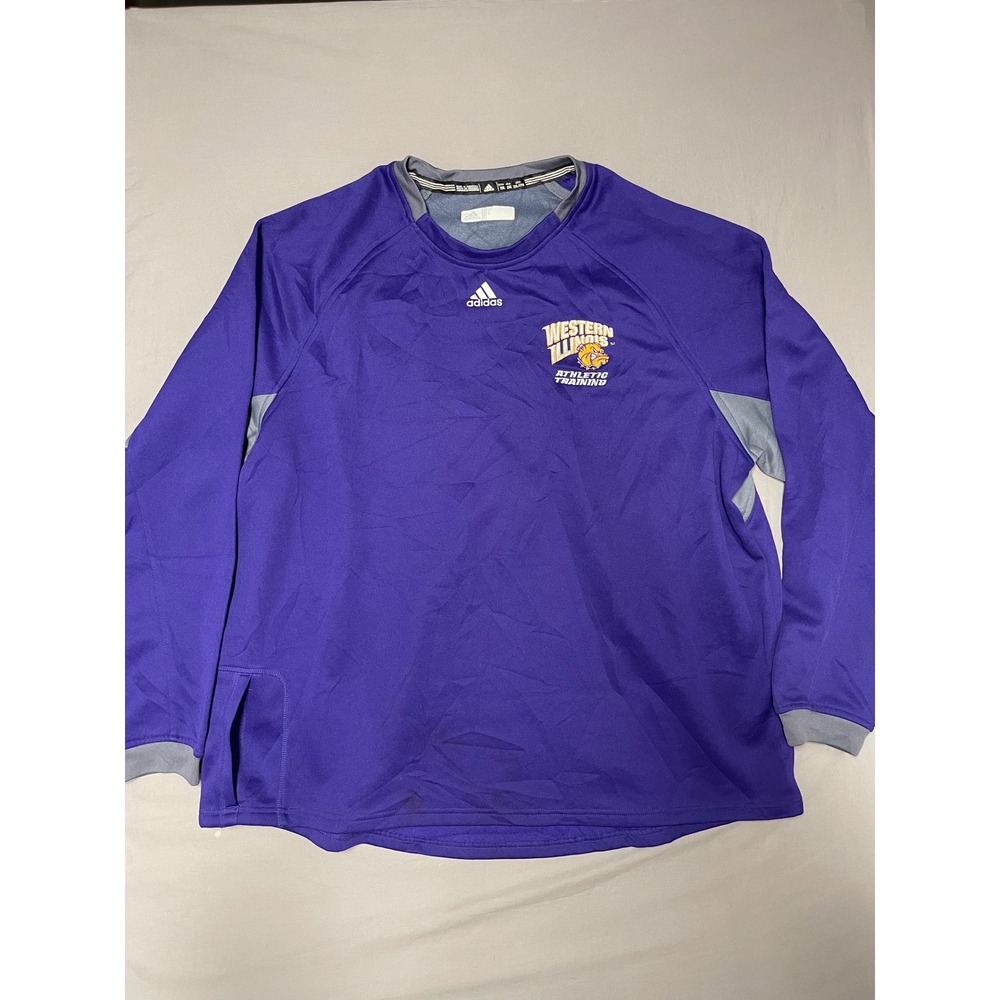 Adidas Western Illinois Athletic Training Pullover Sweatshirt Purple Mens 2XL